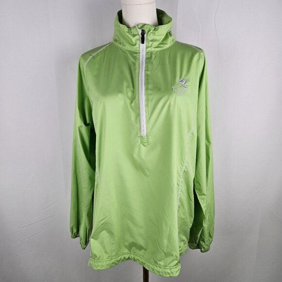Peter Millar Element 4 Wind 1/2 Zip Pull-Over Windbreaker XL Green Kalos Golf Lo - Picture 2 of 12